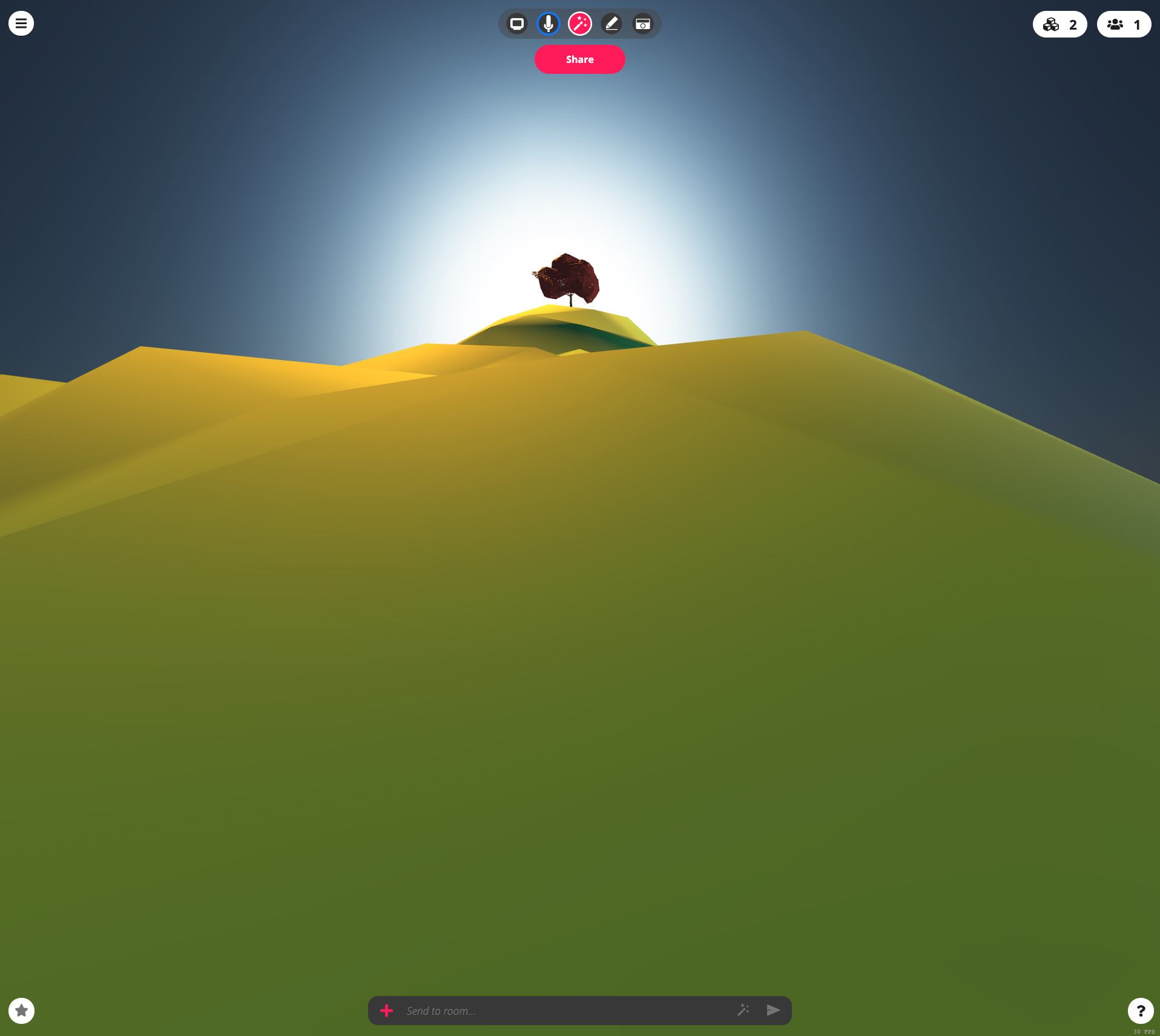 Virtual environment - spawn point at the bottom of the hill