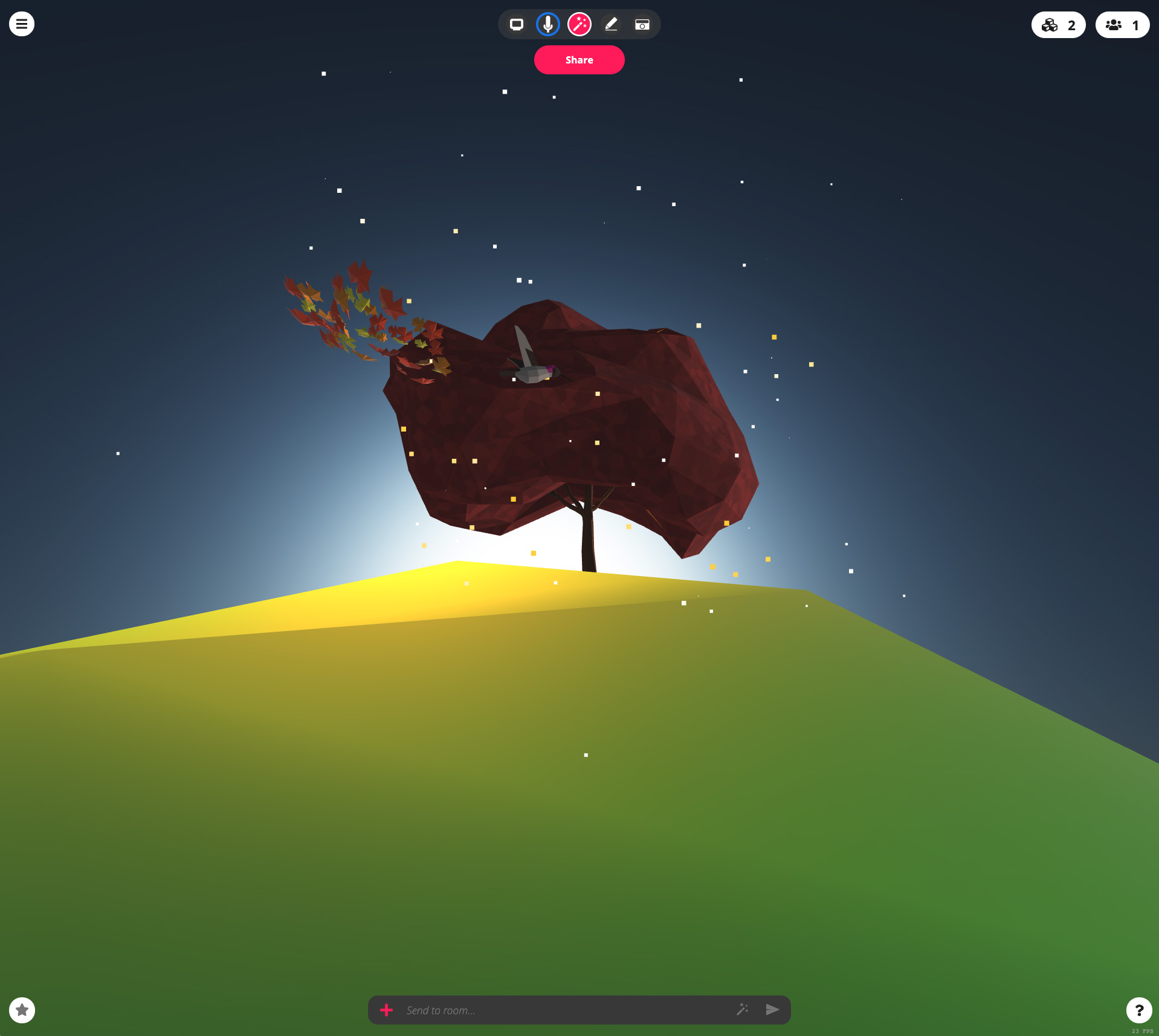 Virtual environment - reaching the top of the hill